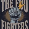 Bold Foo Fighters Robotic Hand T Shirt Design