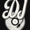 Classic DJ T Shirt with Vinyl Record Design