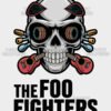 Dynamic Foo Fighters Rock Skull Logo T Shirt Design