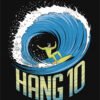 Dynamic Hang 10 Surfing T Shirt Design