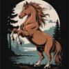 Majestic Horse T Shirt Design
