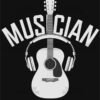 Musician Guitar and Headphones T Shirt Design