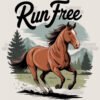 Run Free Galloping Horse T Shirt Design