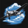 Silver Propeller Plane Classic T Shirt Design