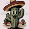 Smiling Cactus T Shirt Design