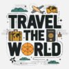 Travel the World Symbolic T Shirt Design