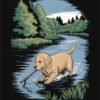 Vintage Golden Retriever Lake Adventure Tee