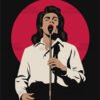 Vintage Singer Illustration T Shirt Design